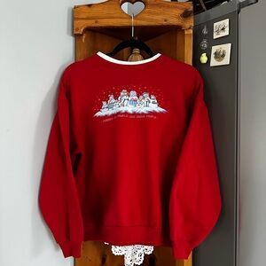 Vintage Red Snowman Granny Sweatshirt